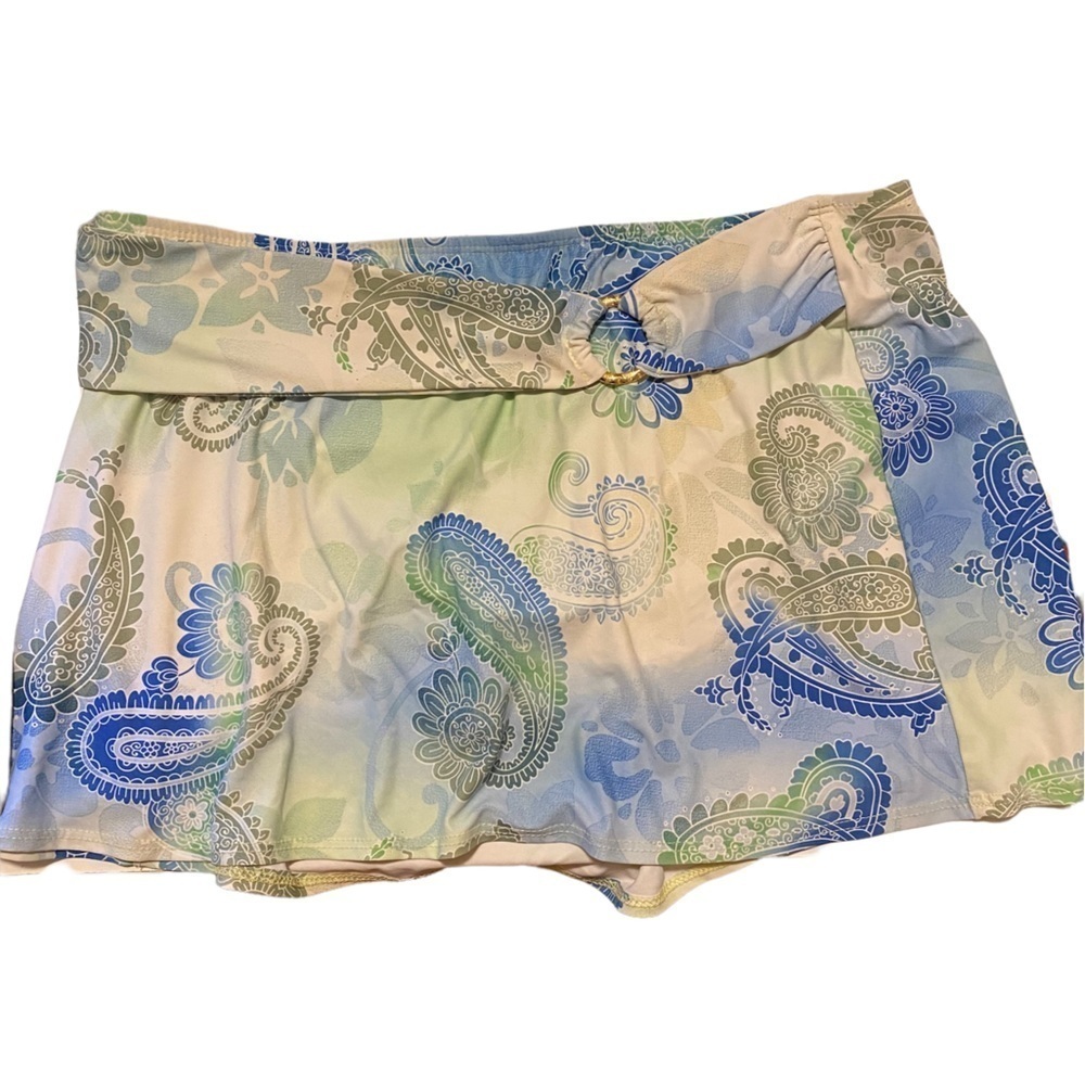 Athena Mixed Paisley Print Tankini Skort Skirt Swim Bottom Size 8